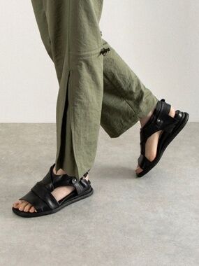 All Black Footwear Cross and Babs Softy sandals, size 37/7